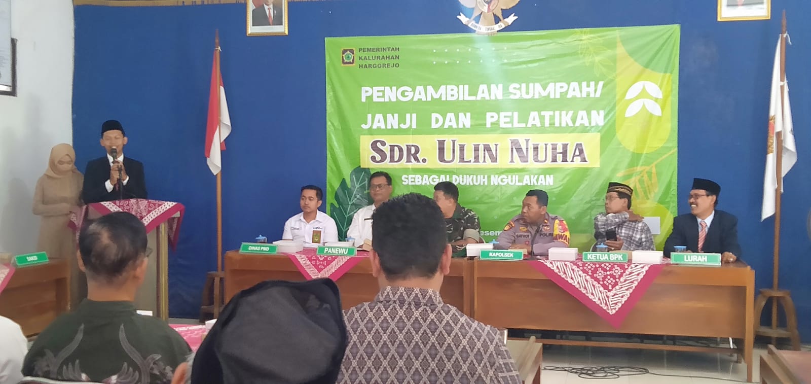 Pengambilan Sumpah/Janji dan Pelantikan Dukuh Ngulakan Kalurahan Hargorejo